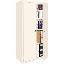 Standard Storage Cabinet, 3 Adjustable Shelves, 42"W x 18"D x 72"H, Putty Color, All-Welded