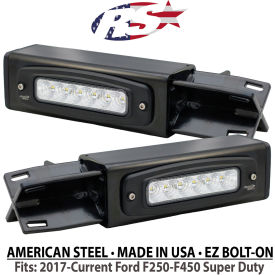 Reverse Bolt-On Hitch Bar LED Flood Light For 2017-Current Ford F250-F450, 1.6A