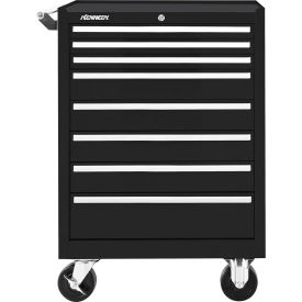 8 Drawer Roller Cabinet, 27"W x 18"D x 39"H, Black
