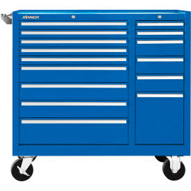15 Drawer Roller Cabinet, 39-3/8"W x 18"D x 39"H, Blue
