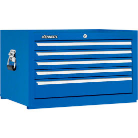 5 Drawer Mechanics Chest, 27"W x 18"D x 16-1/2"H, Blue