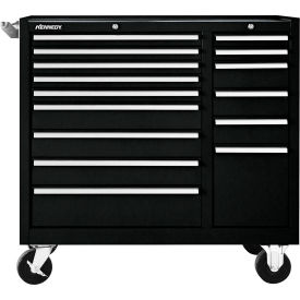 15 Drawer Roller Cabinet, 39-3/8"W x 18"D x 39"H, Black