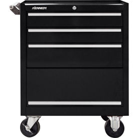 3 Drawer Roller Cabinet, 27"W x 18"D x 34-15/16"H, Black