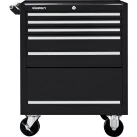 5 Drawer Roller Cabinet, 27"W x 18"D x 34-15/16"H, Black