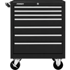 7 Drawer Roller Cabinet, 27"W x 18"D x 34-15/16"H, Black