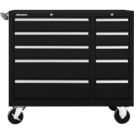 K1800 10 Drawer Roller Cabinet, 39-3/8"W x 18"D x 34-15/16"H, Black