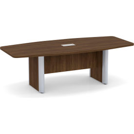 Boat Shaped Conference Table w/ Elliptical Base, 95"Wx44"Dx29-1/2"H, Modern Walnut