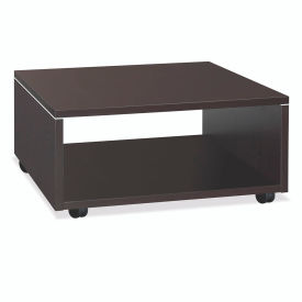 Laminate Collection Pedestal Tables Cube Table, 29"Wx29"Dx15-1/2"H, Espresso