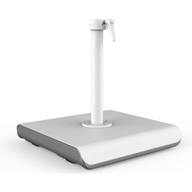 Athens Square Base w/ Wheels, Cast Aluminum, 108 lb. Weight, Artic White