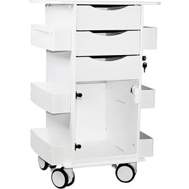 Core Cart DX w/ Smoke Hinged Door, 22-7/8"L x 19-3/8"W x 35-5/8"H, White