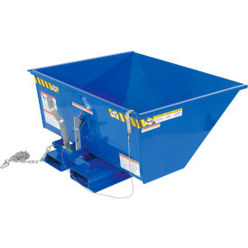 Low-Profile Steel Self-Dumping Forklift Hopper, 1/2 Cu. Yd., 2000 lb. Capacity, Blue