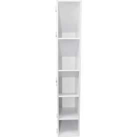 Pipette Storage Bin with 5 compartments, Magnet Mount, 4-3/4"W x 10"D x 27"H, White