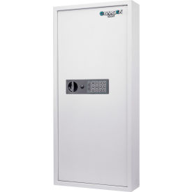 Keypad Wall Key Safe, 240 Keys, 15-11/16"W x 4-3/4"D x 34"H, White