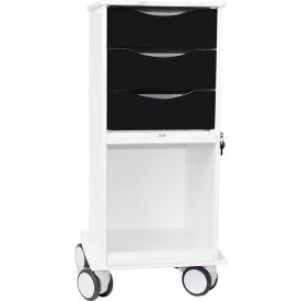 Core SP Cart w/ Black Drawers, 15"L x 19-1/4"W x 35-5/8"H, White