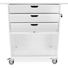 Extra Wide Core Cart with White Drawers, 35-7/8"L x 17-7/8"W x 35-5/8"H, White