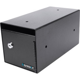 Single Key Depository Safe, 6"W x 12"D x 6"H, Black