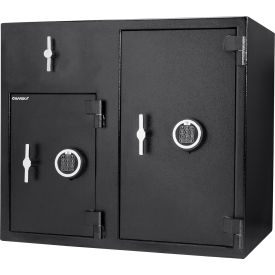 Large Rotary Depository Safe, Two Lock Keypad, 21"W x 30-3/4"D x 27-1/4"H, Black