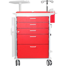 Valor Crash Cart, 31-7/8"L x 24-3/8"W x 39-7/8"H, White