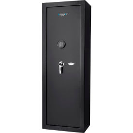 Digital Keypad 14 Position Rifle Security Safe, 19-1/2"W x 13"D x 57"H, Black