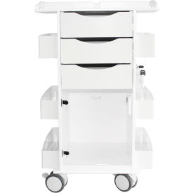 Core DX Compartment Cart White Hinged Door & Railtop, 22-7/8"L x 20-1/8"W x 35-5/8"H, White