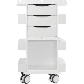 Core DX Cart Gray Sliding Door & Railtop, 22-7/8"L x 19-1/2"W x 35-5/8"H, White