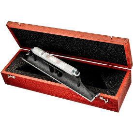 Machinists Level with Ground & Graduated Vial, 12"L x 2"W x 3"H, Wood Case