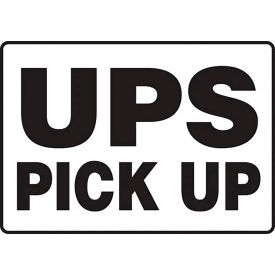 UPS Pick Up Delivery Location Sign, Plastic, 10" x 14", Black/White