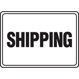Shipping Delivery Location Sign, Plastic, 14" x 20", Black/White