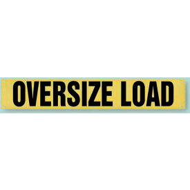 Oversize Load Transportation Sign, Mesh Vinyl, 18" x 84", Black/Yellow