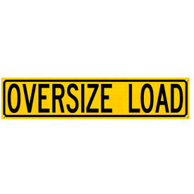 Oversize Load Transportation Sign, Reflective Vinyl, 18" x 84", Black/Yellow