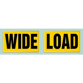 2-Piece Wide Load Transportation Sign, Aluminum, 18" x 30", Black/Yellow, Pack of 2