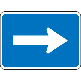 Left Or Right Arrow Traffic Safety Sign, EGP Aluminum, 15" x 21", White/Blue