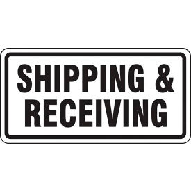 Shipping & Receiving Traffic Sign, EGP Reflective Aluminum, 12" x 24", Black/White