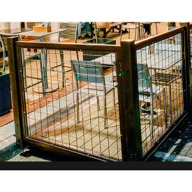 Parklet Extension with 1 Panel, Powdercoat Wire Mesh Panel Insert, 56"L x 104"W x 44"H