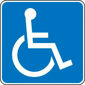 ADA Handicapped Traffic Safety Sign, EGP Aluminum, 24" x 24", White/Blue