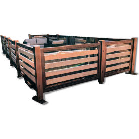 Modstreet Parklet with 8 Panels, Solid Wood Panel Insert, 212"L x 104"W x 44"H