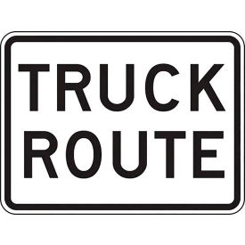 Truck Route Traffic Sign, EGP Reflective Aluminum, 18" x 24", Black/White