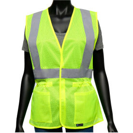Contoured Mesh Vest w/ Adjustable Waist, S/M, Hi-Vis Yellow