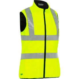 Contoured Reversible Puffer Vest, Class 2, 2XL, Hi-Vis Yellow