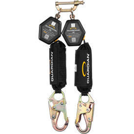 Guardian Self-Retracting Lifeline, Twin-Leg, HMPE Webbing, Steel Snap Hook, 6'L
