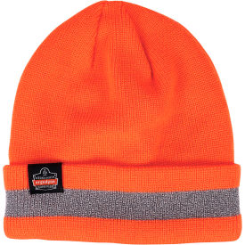 N-Ferno 6803 Rib Knit Reflective Winter Hat, Cuffed, One Size, Orange