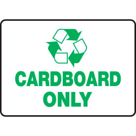 Cardboard Only Label w/ Recycle Sign, Plastic, 7" x 10"