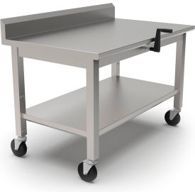 SS Mobile Instrument Table, 48 x 30", Undershelf & Backsplash, Hydraulic Adj. Height