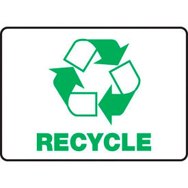 Recycle Label w/ Sign, Adhesive Vinyl, 5" x 7"
