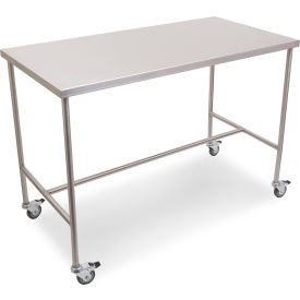 Stainless Steel Mobile Instrument Table, 20 x 16", H-Brace, 304 Grade