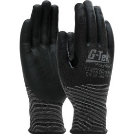 Seamless Knit Blended CR Gloves, Nitrile Coated, ANSI A5, S, Black, 12 Pair