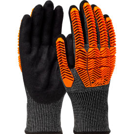 PolyKor Seamless Knit Blended CR Gloves, Nitrile Coated, ANSI A6, XXL, Black