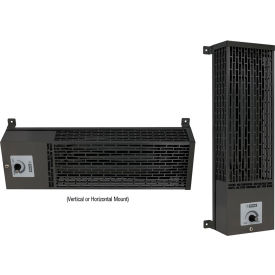 U Series Utility Pump House Heater with Thermostat, 500/125W, 240/120V, Gray