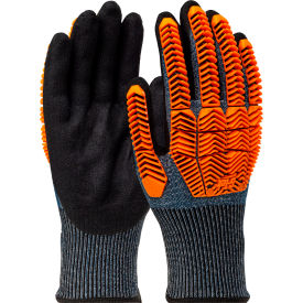 PolyKor Seamless Knit Blended CR Gloves, Nitrile Coated, ANSI A4, XL, Blue