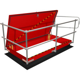 Roof Hatch Railing Kit with Forward Barrier & Side Entry, Galvanized Steel, 132"L
